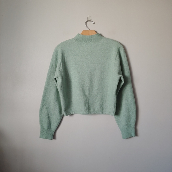 & Other Stories Mock Neck Twist Detail Knit Sweater Cropped Size M - Picture 6 of 16